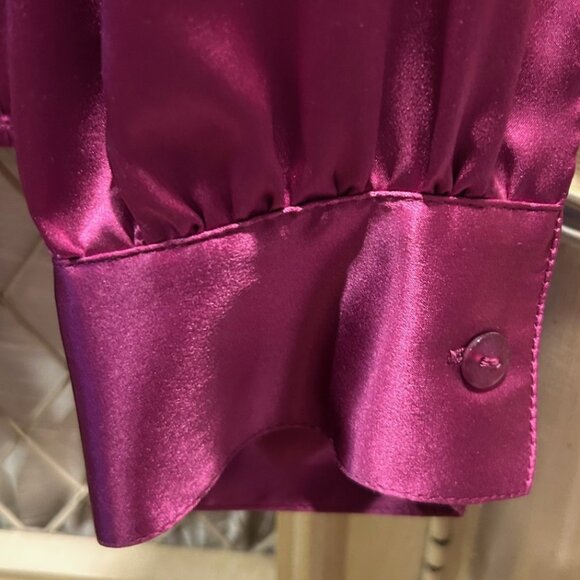 Kate Hill Fuchsia Rose Pink 100% Silk Blouse - sz 12 - - Picture 4 of 5